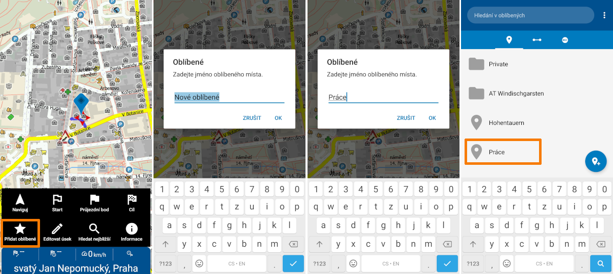 mapfactor Navigator 7 pro Android – Jak přidat místo na mapě do oblíbených mapfactor Navigator 7 pro Android – Jak přidat místo na mapě do oblíbených