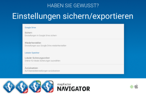 Navigator-Einstellungen sichern/exportieren/importieren (Android)