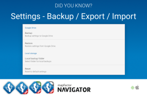 Navigator Settings - backup / export / import (Android)