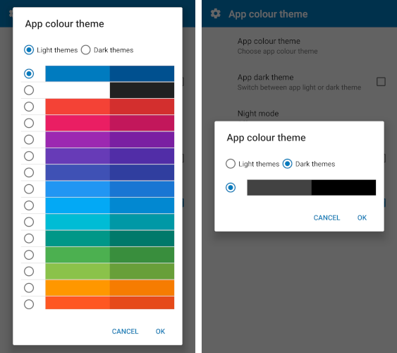 mapFactor Navigator 7.2 - App colour schemes settings