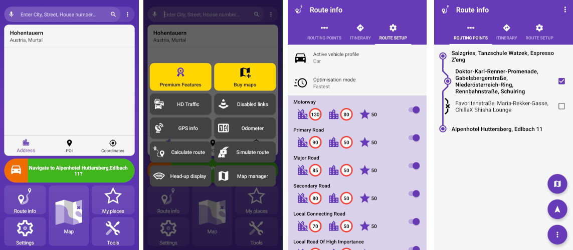 mapFactor Navigator 7.2 - purple app colour theme (premium)