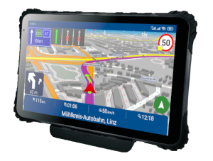 Obrázek navigační zařízení Actis 8 Rugged s běžícím navigačním softwarem MapFactor Navigator
