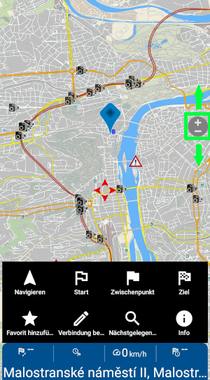 Screenshot Navigator - Zoomen der Karte