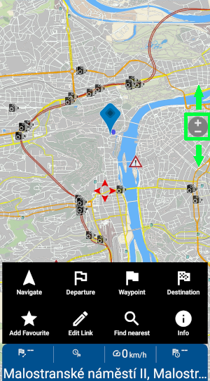 Screenshot Navigator - zooming the map