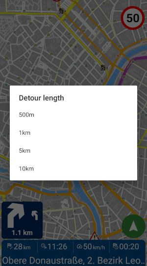 Navigator - Detour length