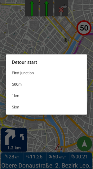 Navigator - Detour start