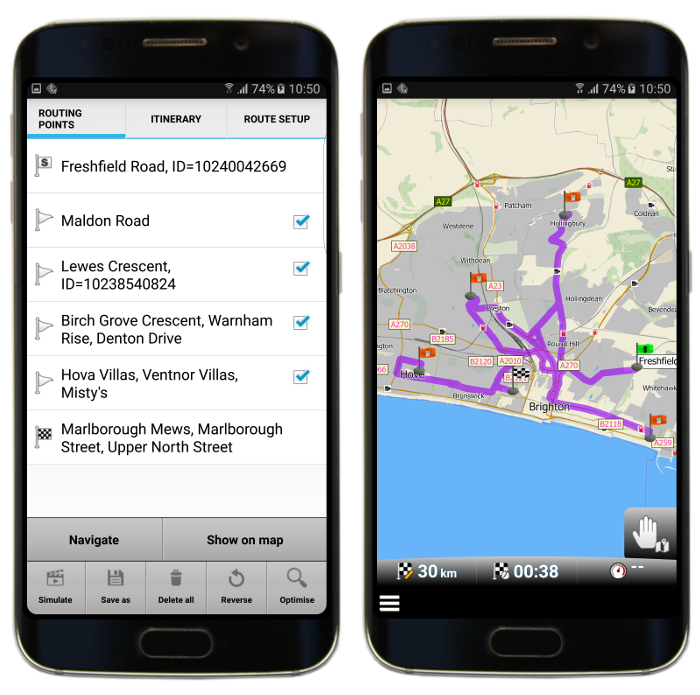 Support Optimisation of waypoints mapFactor Navigation and Tracking