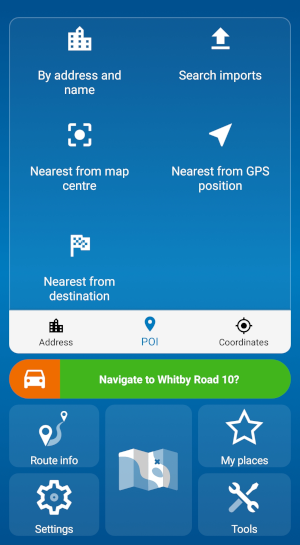 Navigator 7 for Android - POI-Search