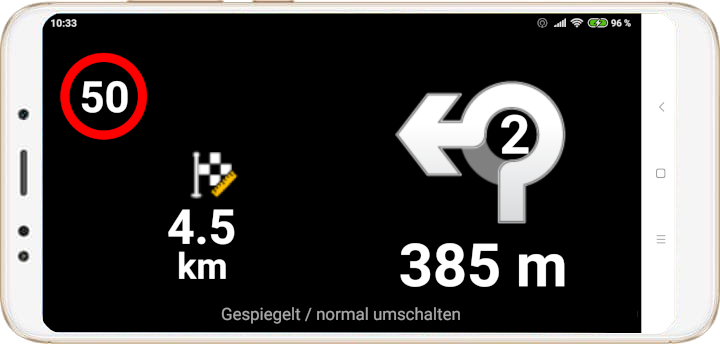 mapFactor Navigator 4.0 - Head-Up-Display Screen Kreisverkehr - normal