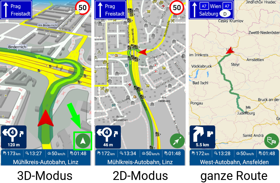 MapFactor Navigator (Android) - Kartendarstellung und Routeüberblick Screenshot Navigator - Kartendarstellung und Routeüberblick