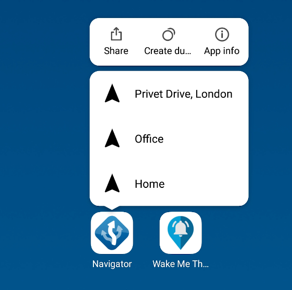 Mapfactor Navigator 6 - Dynamic shortcuts