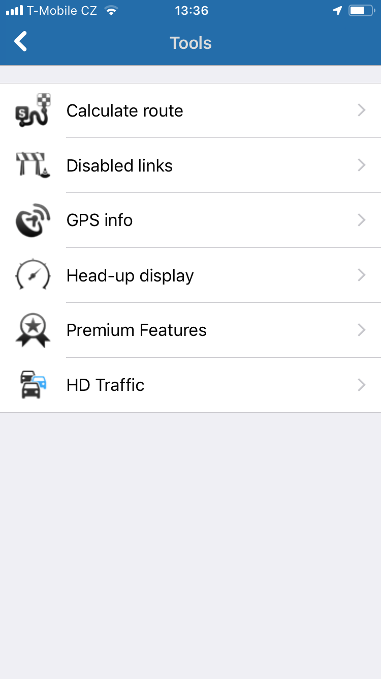 Navigator 2.0 for iOS - HD traffic - Access in Tools