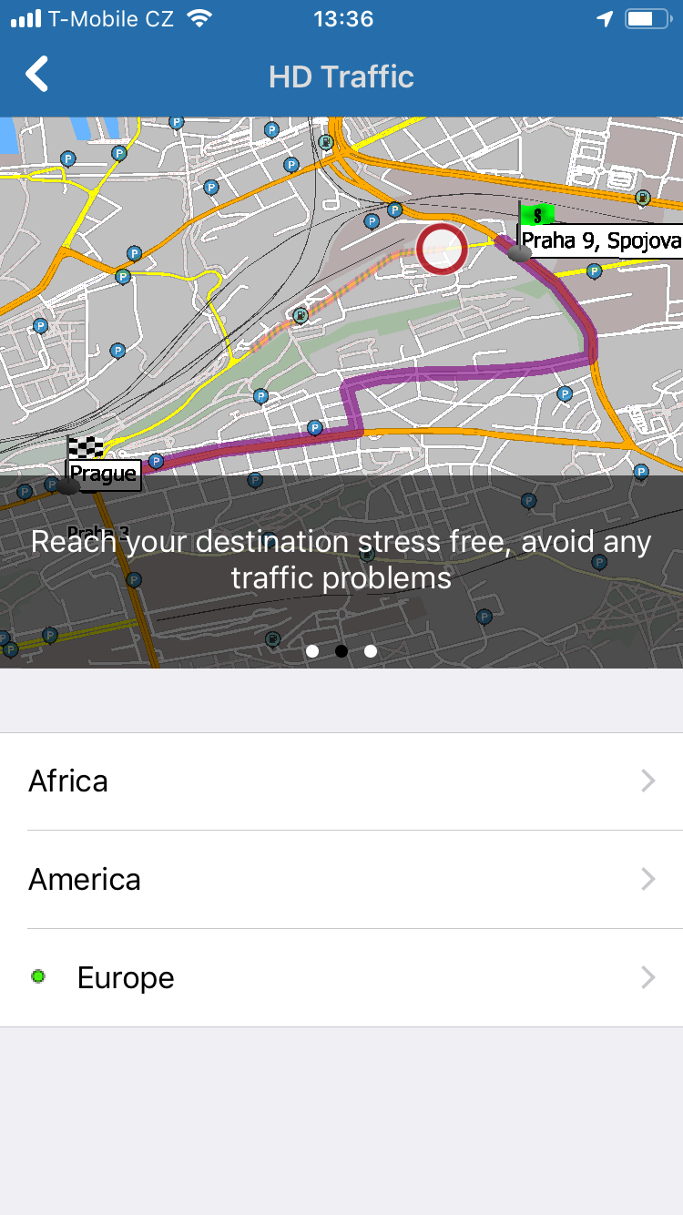 Navigator 2.0 for iOS - route with HD traffic