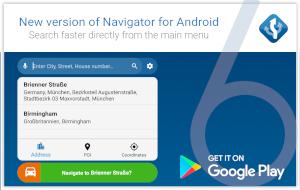 Navigator 6 with a new menu design and online search