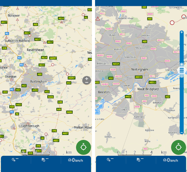 MapFactor Navigator 6 - Kartenzoom