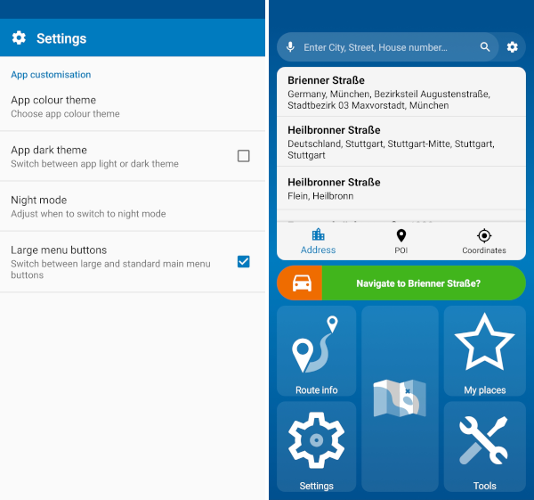 mapfactor navigator 6 - large menu buttons