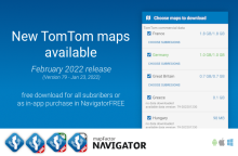 Neue TomTom-Karten verfügbar (Version 79)