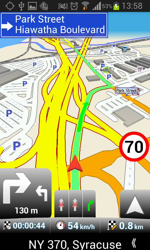 MapFactor Navigation Screen Map