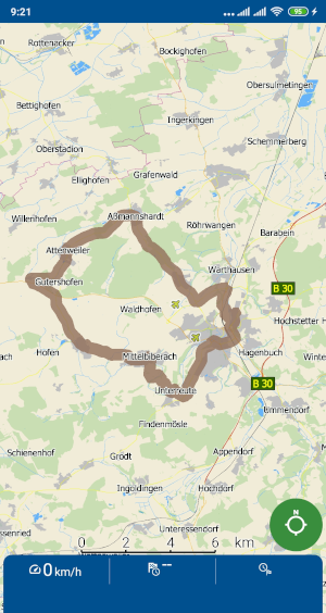 MapFactor Navigator – GPX Track auf der Karte