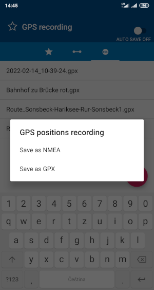 MapFactor Navigator – Manually start GPS recording as GPX or NMEA