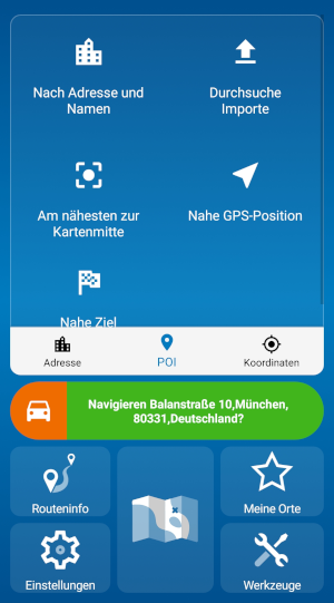 Navigator 7 für Android - POI-Suche