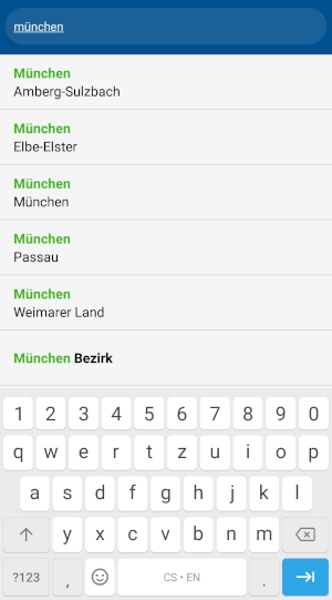 navigator 7 für Android - Offline mehrstufige Suche - Stadt