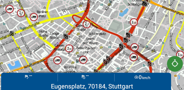 Karte mit LKW-Beschränkungen in Navigator 7 für Android