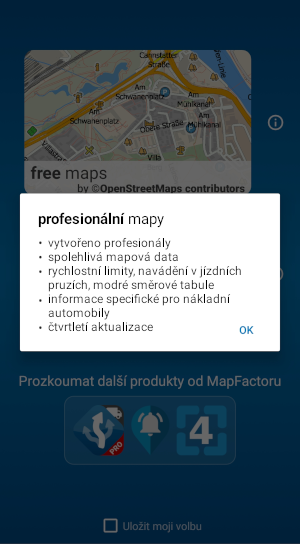 Screeshot Mapfactor Navigator 7.2 - TomTom mapy informace