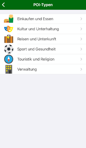 mapFactor Navigator 3.1 für iOS - POI-Typen