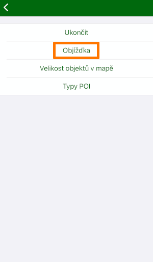 Screenshot mapfactor Navigator pro iOS - Rychlé akce - Objížďka