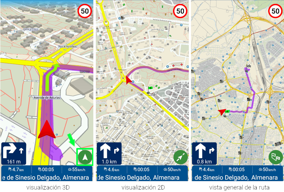 MapFactor Navigator (Android) - Map display by navigation Screenshot Navigator - Map display by navigation