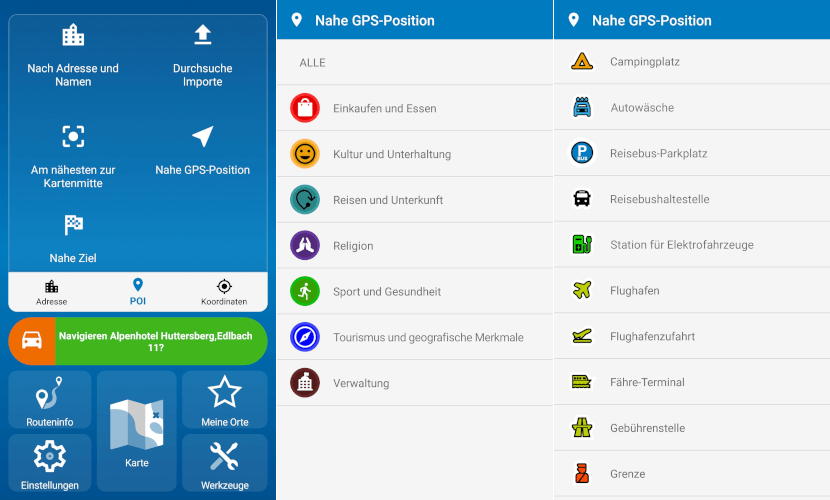 Navigator 7_ POI_Suche_Screenshots